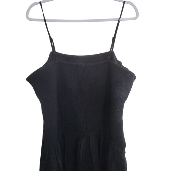 Florencia Smocked Bodice Maxi Dress Black Linen/Viscose 3X By The Drop - Picture 4 of 9